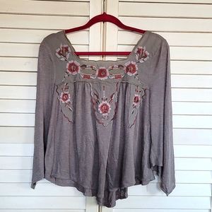 Free People women's flowy embroidered  top XS